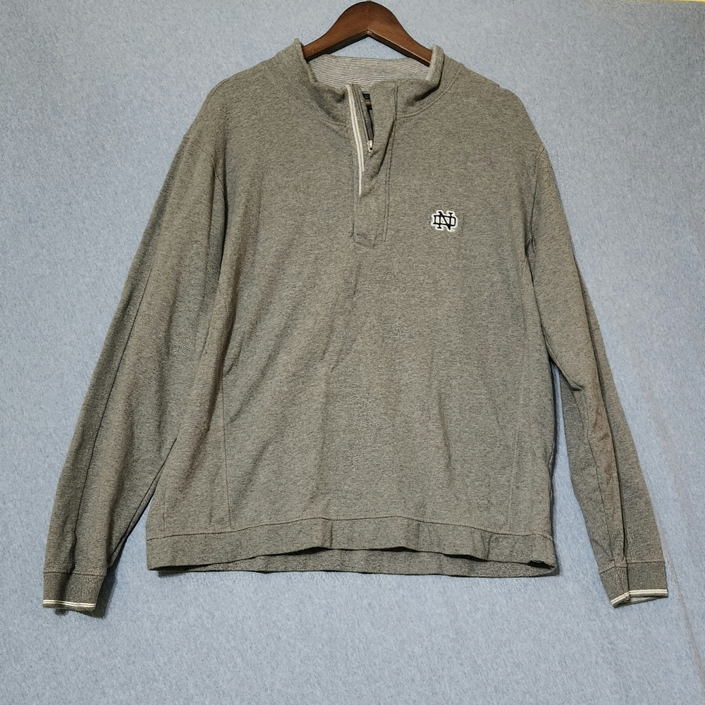 Notre Dame 1/4 zip long sleeved shirt. Size XL